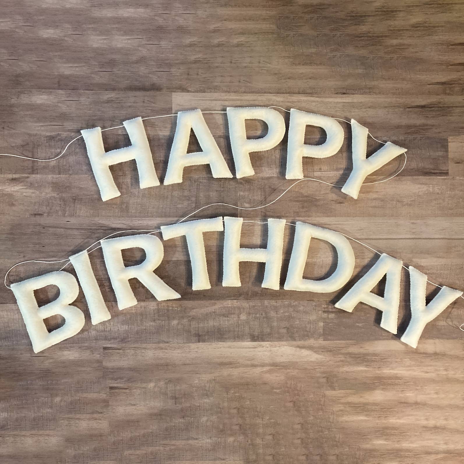 3d Pre- Felt Garland For Happy Birthday - A Banner For Celebrations, Birthday Decorations, Party Decor, And Photo Props (white) Halloween Decorations & Christmas Decorations