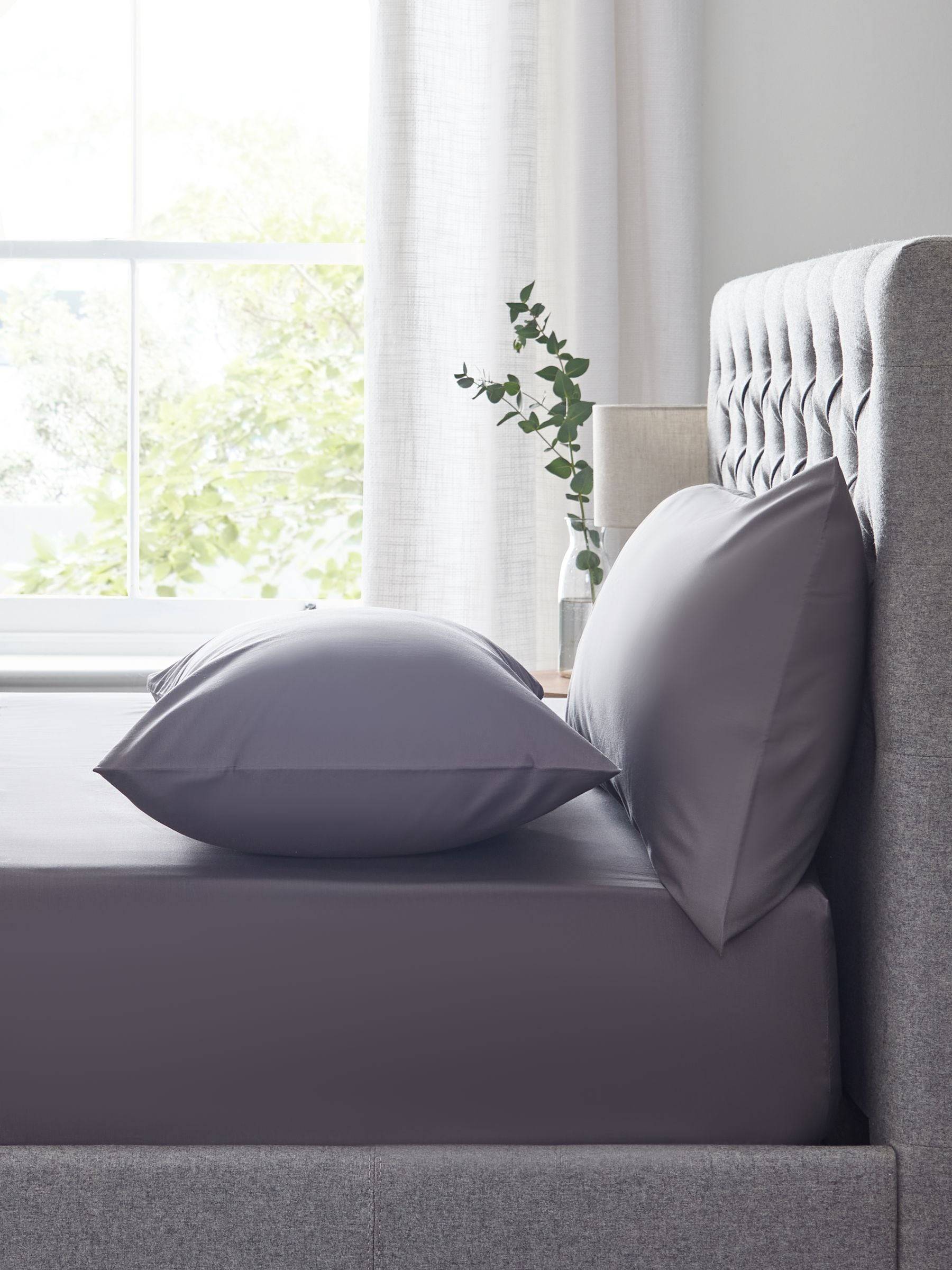 Next Charcoal Grey Easy Care Polycotton Fitted Sheet