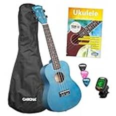 Concert Ukulele Linden Blue Set (inkl. Bag, 3 plock, bok, tuner)