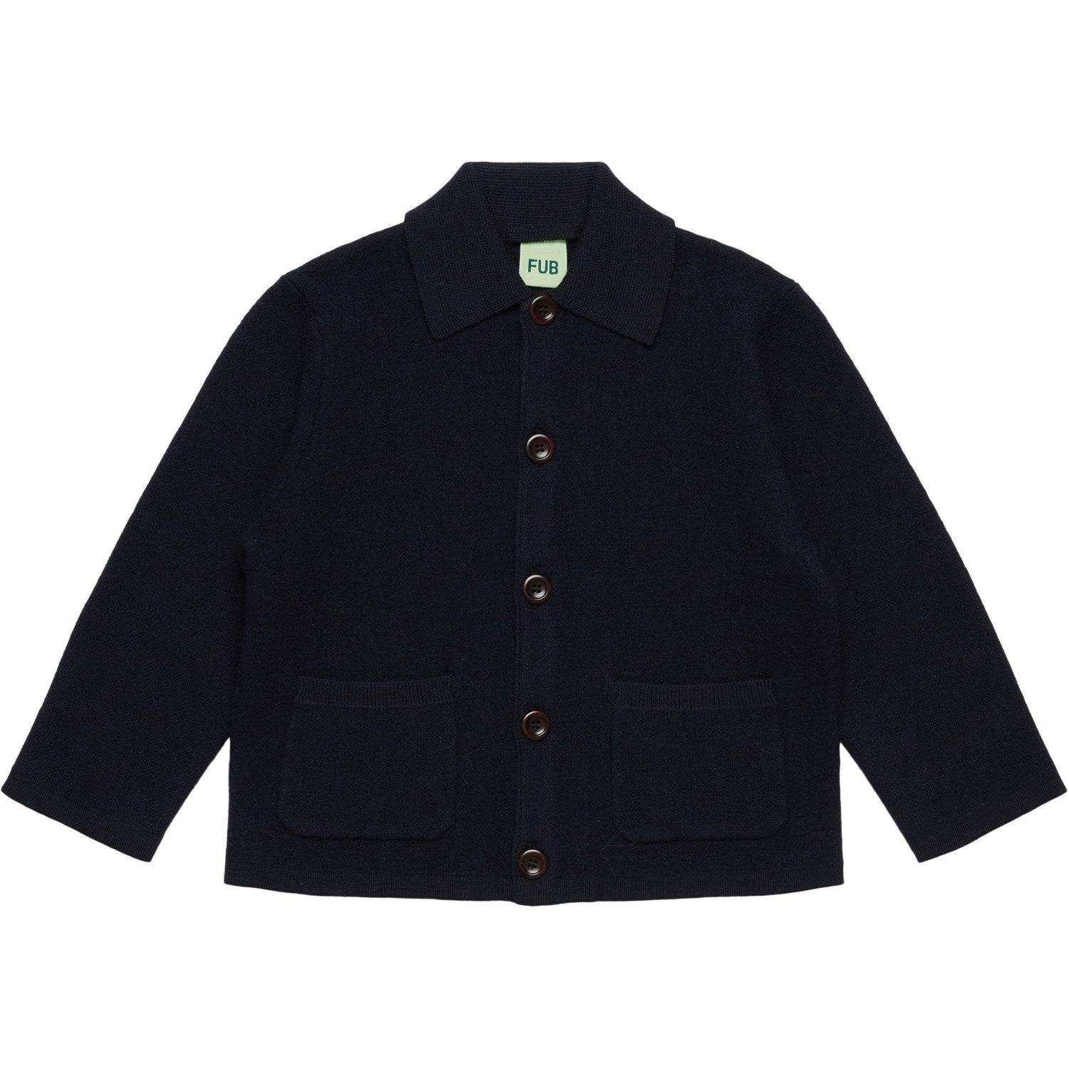 FUB Dark Navy Felted Jakke Str. 120