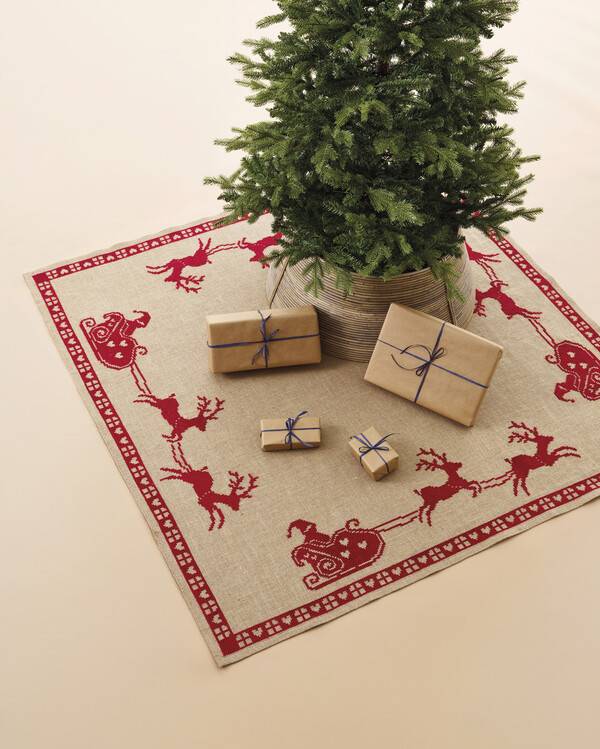 Broderikit Juletræstæppe Bordeaux Kælke