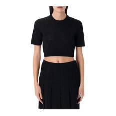 Givenchy, Topp, Dam, XS, Svart Stickad Topp och Kjol Set - black (XS)