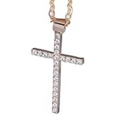 Tjejtillbehör Crucifix Halsband För Kvinnor, 925 Sterling Silver Cross Halsband Bländande Kristall Jesus Crucifix Halsband Kristna smycken, Jesus Cross Halsband, Cross Necklace With Jesus Birthday