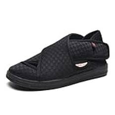 Sekiueo Damskor för diabetes justerbara skor med svullna fötter Bred inomhus utomhus promenadtofflor sandaler,Black,35 EU