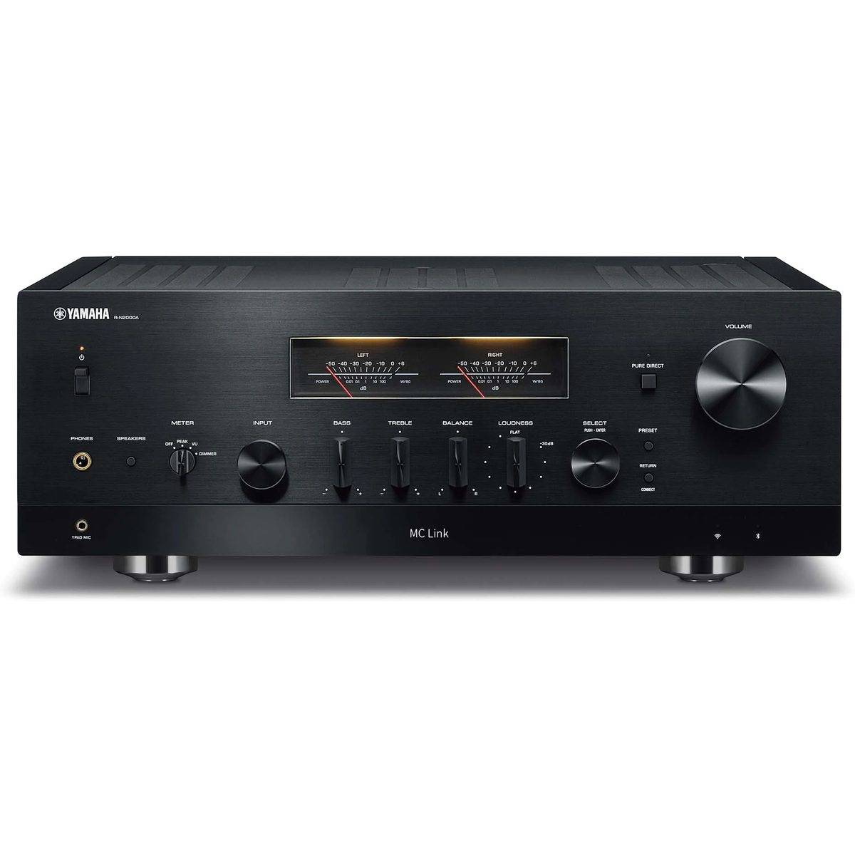 Yamaha R-N2000A svart - Stereo integrerad transistorförstärkare, Spotify, Apple Music, Deezer, Amazon Music, Tidal, Qobuz, Napster, Pandora