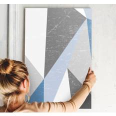 Grå triangel geometriska mönster sovrum canvastavlor
