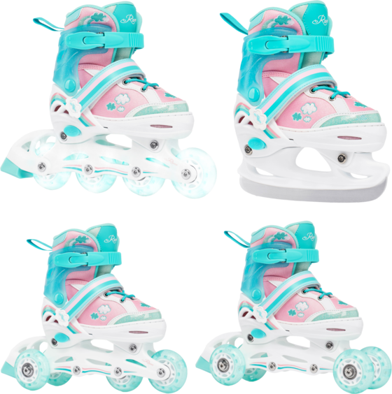 Raven 4in1 Zoya (all Led Wheel) Hockey Inlines Vit/mint/rosa - 34-37