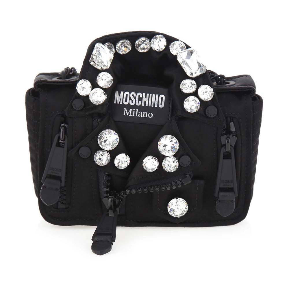 Moschino - Svart Juvelerad Biker Väska Väskor - Dam - ONE Size -