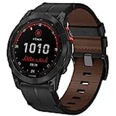 TOPsic Fenix armband 7 x läder, 26 mm armband för Garmin Fenix 6X, Fenix 6X PRO, Fenix 5X, Fenix 5X Plus, Fenix 7X, Fenix 3, Fenix 3 HR, Garmin Enduro, Quatix 3, D2 Delta PX