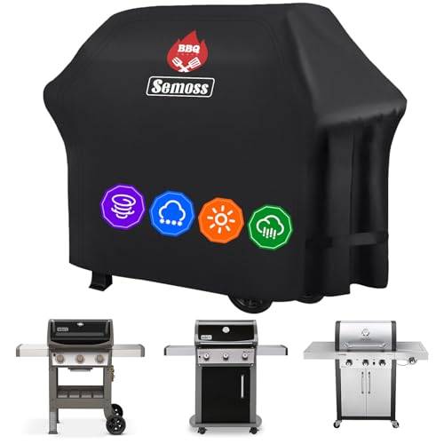 Semoss Vattentätt BBQ Cover, Oxford Heavy Ut Grill Cover Grill Resistent Skyddsöverdrag för Grill, Anti-UV Damm Snö Regnsol (147 x 63 x 113 cm)