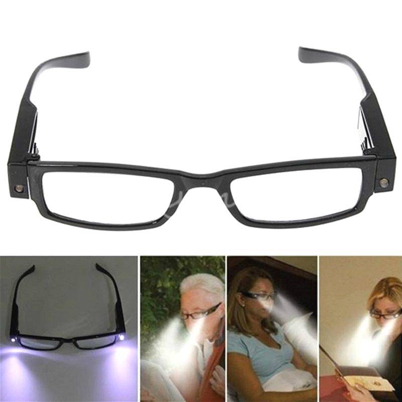 Unisex läsglasögon Glasögon med LED-ljusdioptriförstoringsglas cm