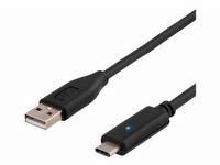 (ComputerSalg) DELTACO - USB-kabel - USB (hane) till USB-C (hane) - USB 2.0 - 25 cm - vit