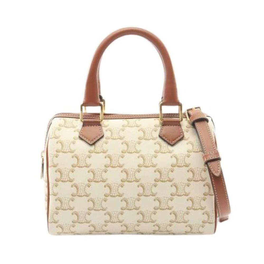 Celine Vintage Pre-owned Vintage Canvas Håndtaske - Vintage - Dame - Beige - ONE SIZE - Læder
