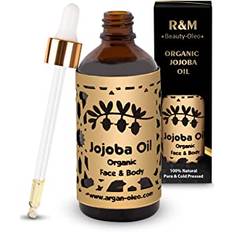 R&M jojobaolja - 100% organisk jojoba olja kallpressad För ansikte, kropp, hår och mycket mer - vacker hud, rent ansikte & glänsande, starkt hår - fairtrade 100 ml flaska