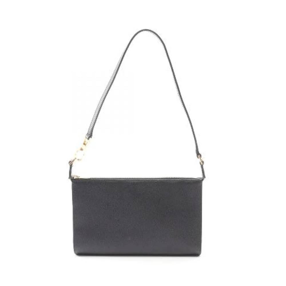 Salvatore Ferragamo Pre-owned Pre-owned Gancini Læder Skuldertaske - Vintage - Dame - Sort - ONE SIZE - Uld