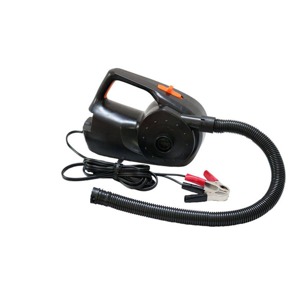 12V 100W uppladdningsbar bilpump Elektrisk uppblåsbar luftpump för kajakbåt simbassäng Luftkuddar Ball Auto Portable svart