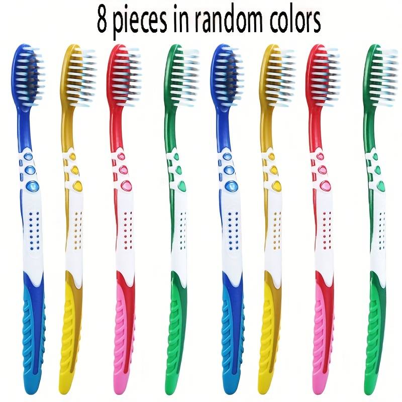 8pcs (random Colors), Set Of Soft-bristled Toothbrushes, Manual Type, Gentle And Comfortable Soft-bristled Brush Head, Cleaning Of Teeth