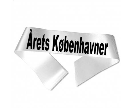 Ordensbånd "Årets Københavner" Hvid med Sort Tryk