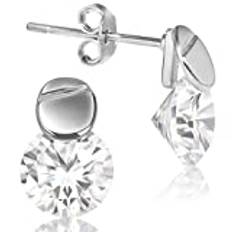 Leisha Örhängen för kvinnor Äkta 925 Silver sten med Swarovski Nickelfria Present 1g (Platinum)