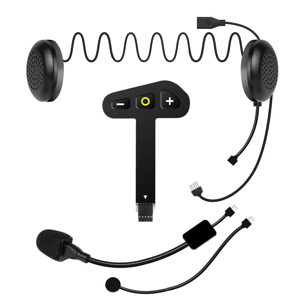 Motorcycle Helmet Bluetooth Intercom 35H Battery Hands-Free Phone System Waterproof röd