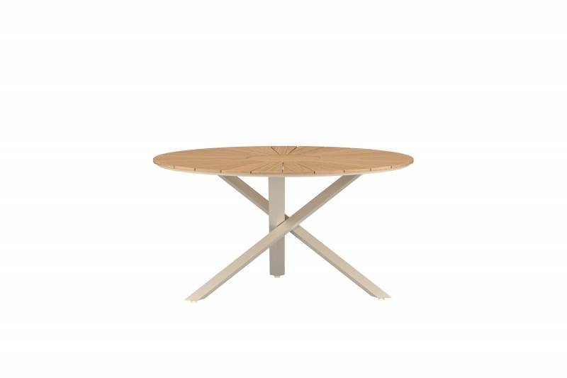 Mexico rundt havespisebord Ø140cm i teak og aluminium