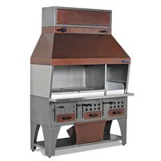 Kolgrill L1600 mm med ventilationskåpa, Mastro