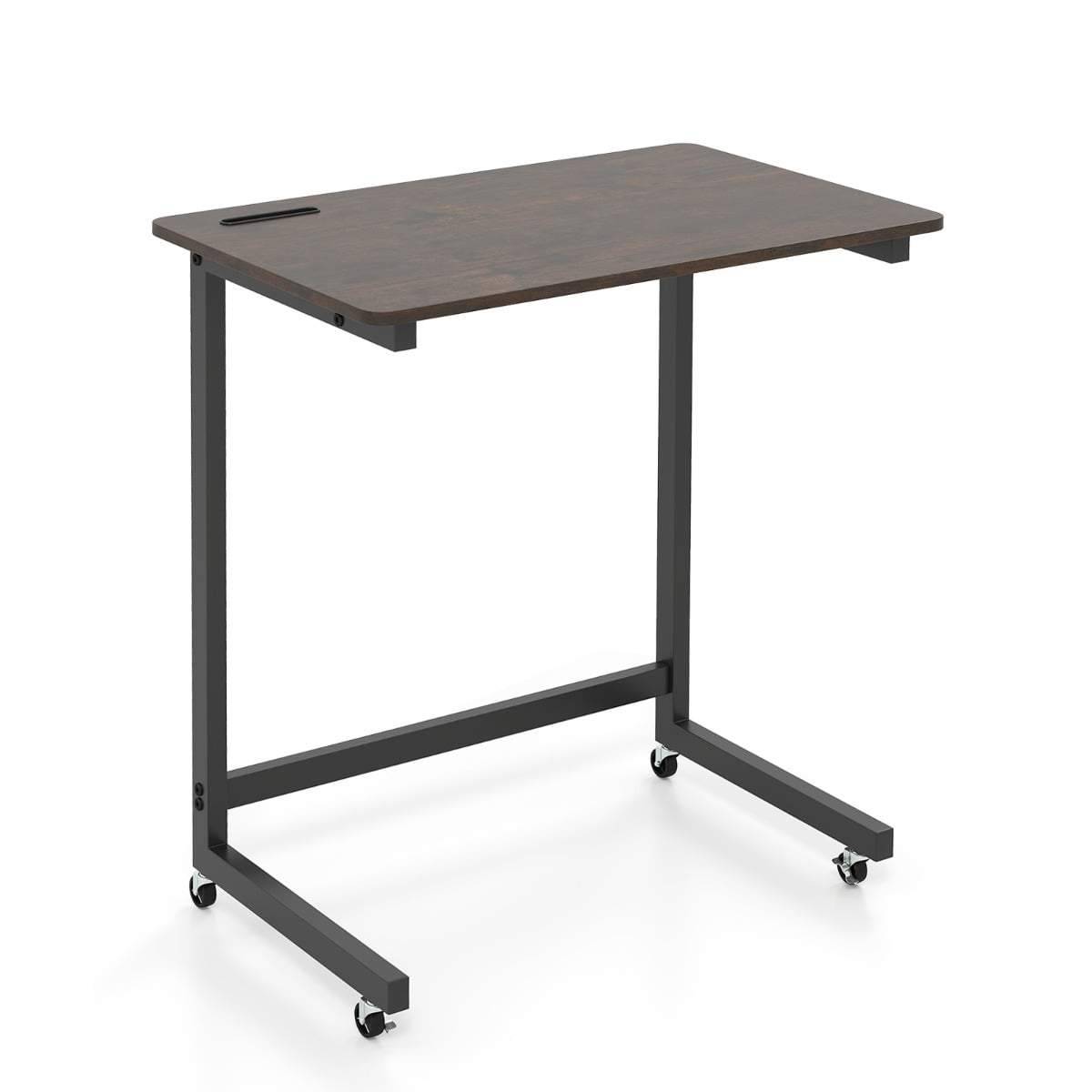 Mobilt C-formet sidebord med hjul og telefonholder