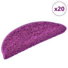 vidaXL trappemåtter 20 stk. 65x21x4 cm violet halvrund stor