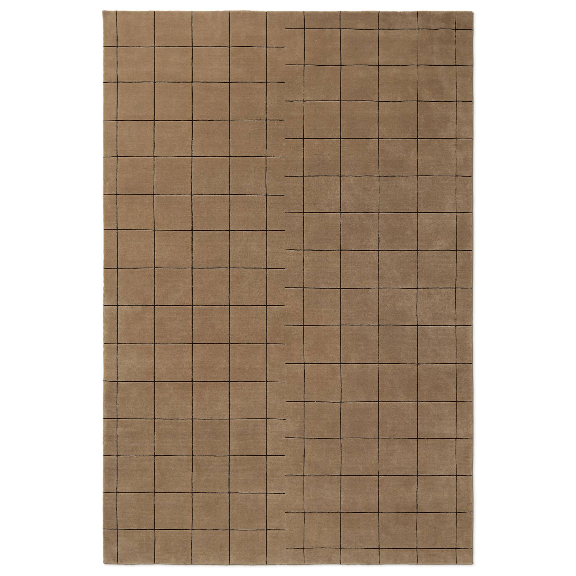 Nordic Knots - Grid - Chestnut/Black 200 x 300 - Uld tæpper - Uld