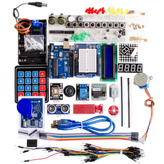 Startpaket för Arduino UNO R3 - UNO R3 Breadboard och Hållare Stegmotor / Servo /1602 LCD / Hopprep / UNO R3 (Arduino-ko