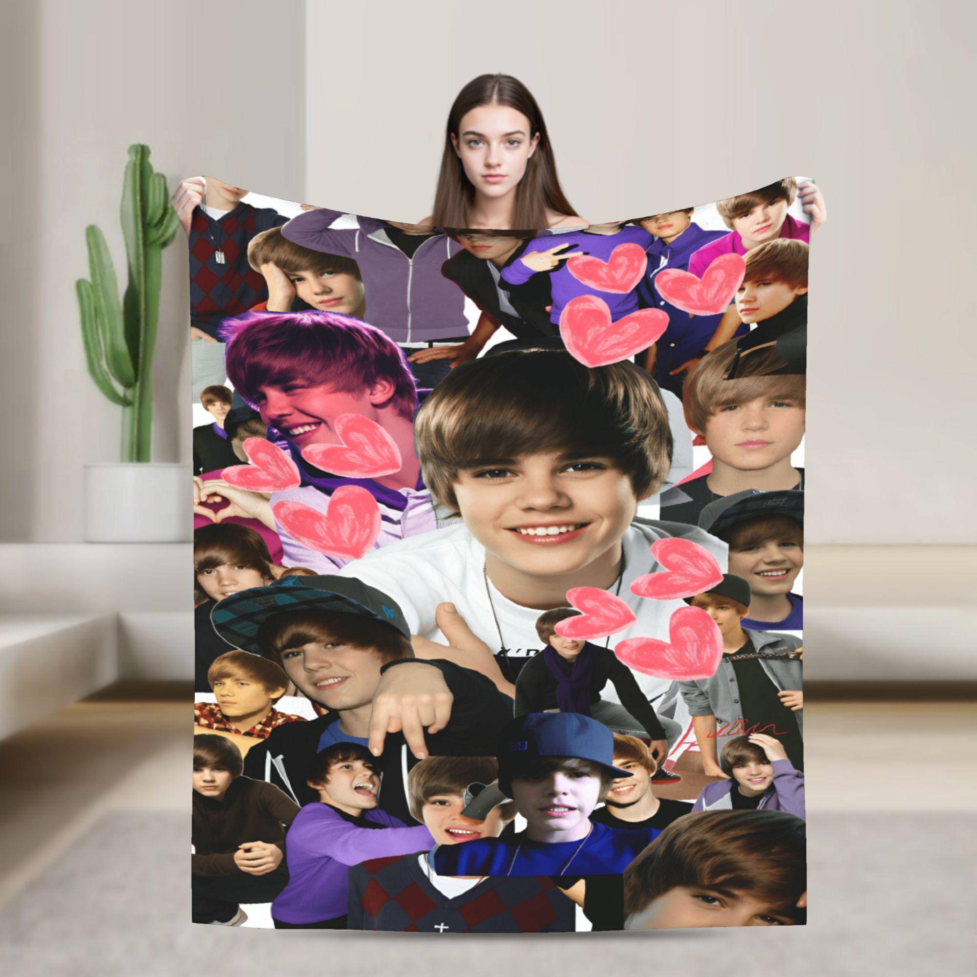 Supermjuk Pläd Resa Kontor J-JustinS B-Bieber Filt Flanell Sängöverkast För Soffa Hem Grafiskt Soffsängskydd