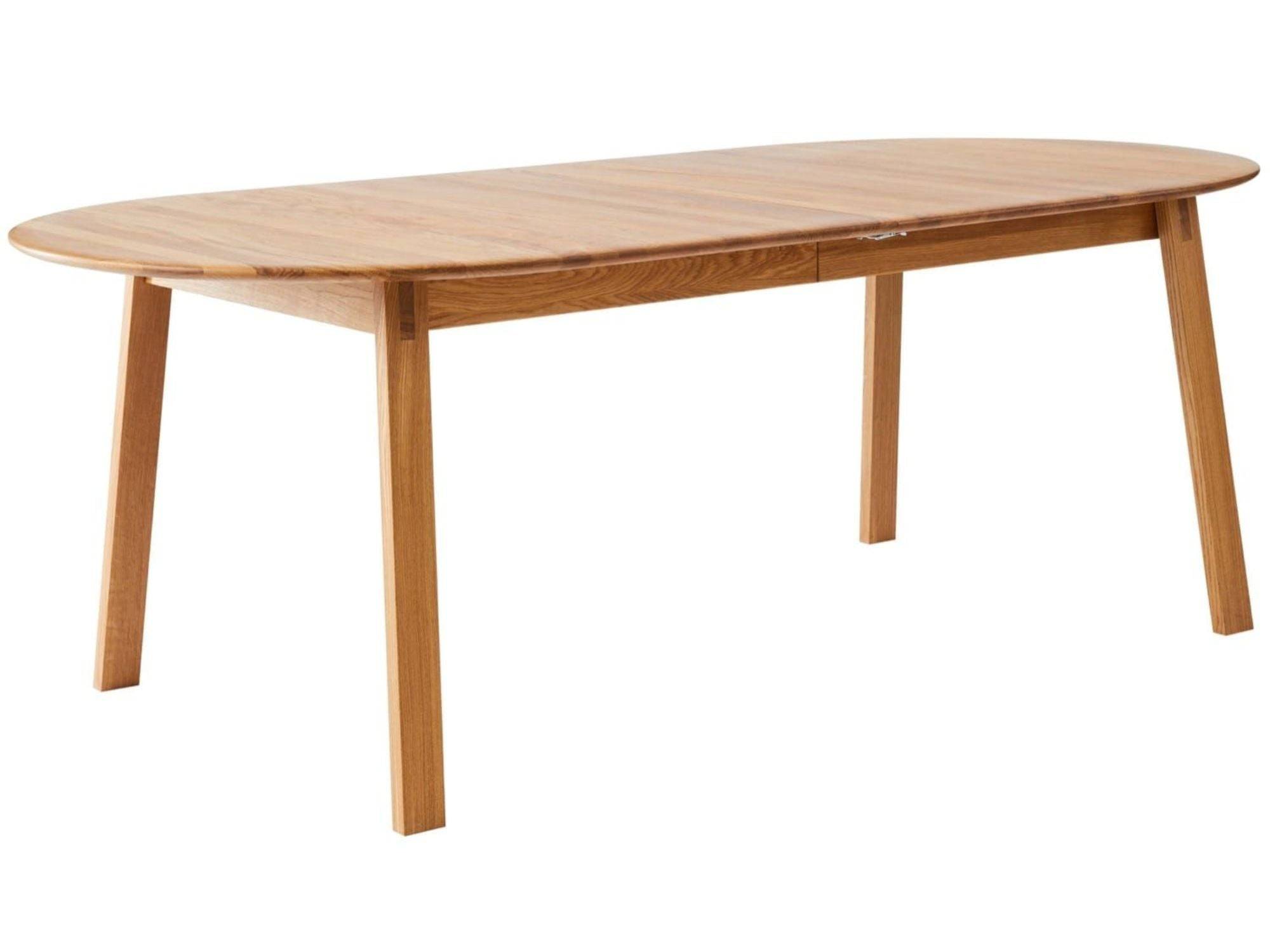 Findahls Amalfi spisebord (Massiv hvidpigmenteret mat lakeret eg, 1 tillægsplade - L45 cm)