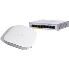 Cisco Cbw150ax Bt Wifi 6 Wireless Access Point + Cbs110 8-port Poe 32w Desktop Switch