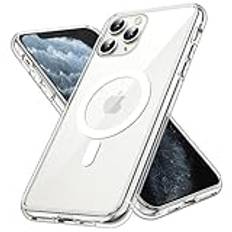 JETech Magnetisk Skal för iPhone 11 Pro 5,8 Tum för MagSafe Trådlös Laddning, Stötskyddad Telefon Bumper Case, Repfri Klar Tillbaka (Klar)
