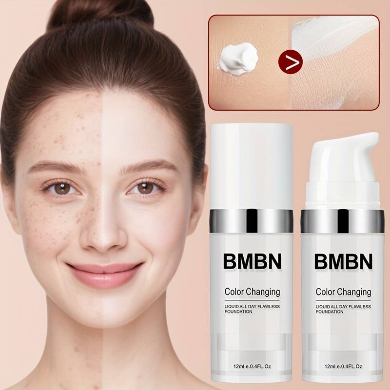 TEMU Free On 2 Color-changing Foundations, A Base Foundation And A Moisturizing Nourishing Liquid Foundation That Color. Lightweight And Natural, Offers Long-lasting Makeup Effects