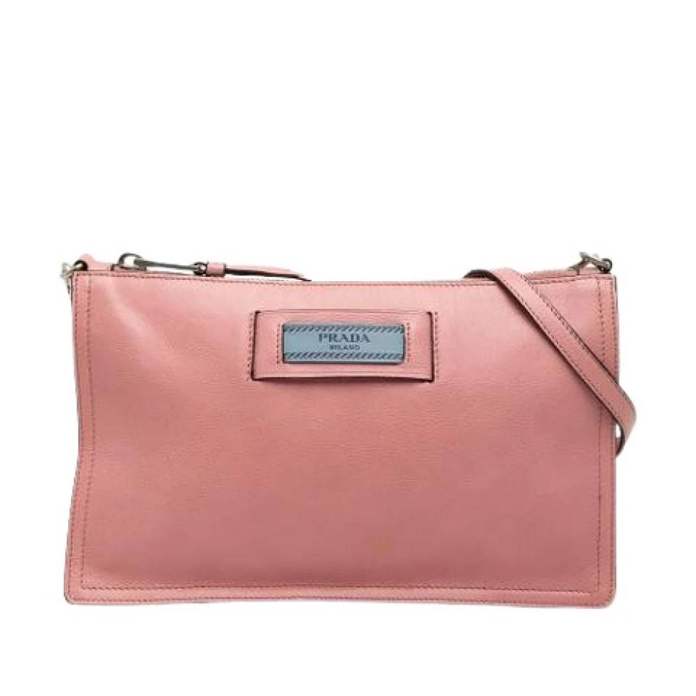 Prada Vintage Pre-owned Etiquette Skuldertaske - Vintage - Dame - Lyserød - ONE SIZE - Uld