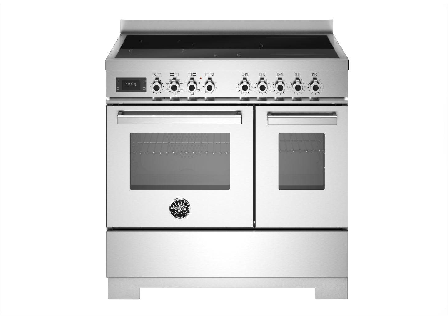 Bertazzoni, Professional-serien, Induktionskomfur, 90 cm, 5 zoner, 2 ovne. Rustfrit stål.