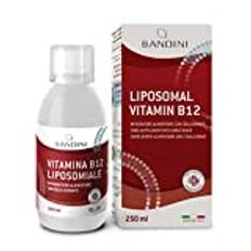 Bandini® Vitamin B12 Liposomal 1000 mcg - 250 ml flytande liposomalt tillskott - högdoserad och absorberad vitamin B 12-100% vegansk - GMO-fri - sojafri - med dispenserkork