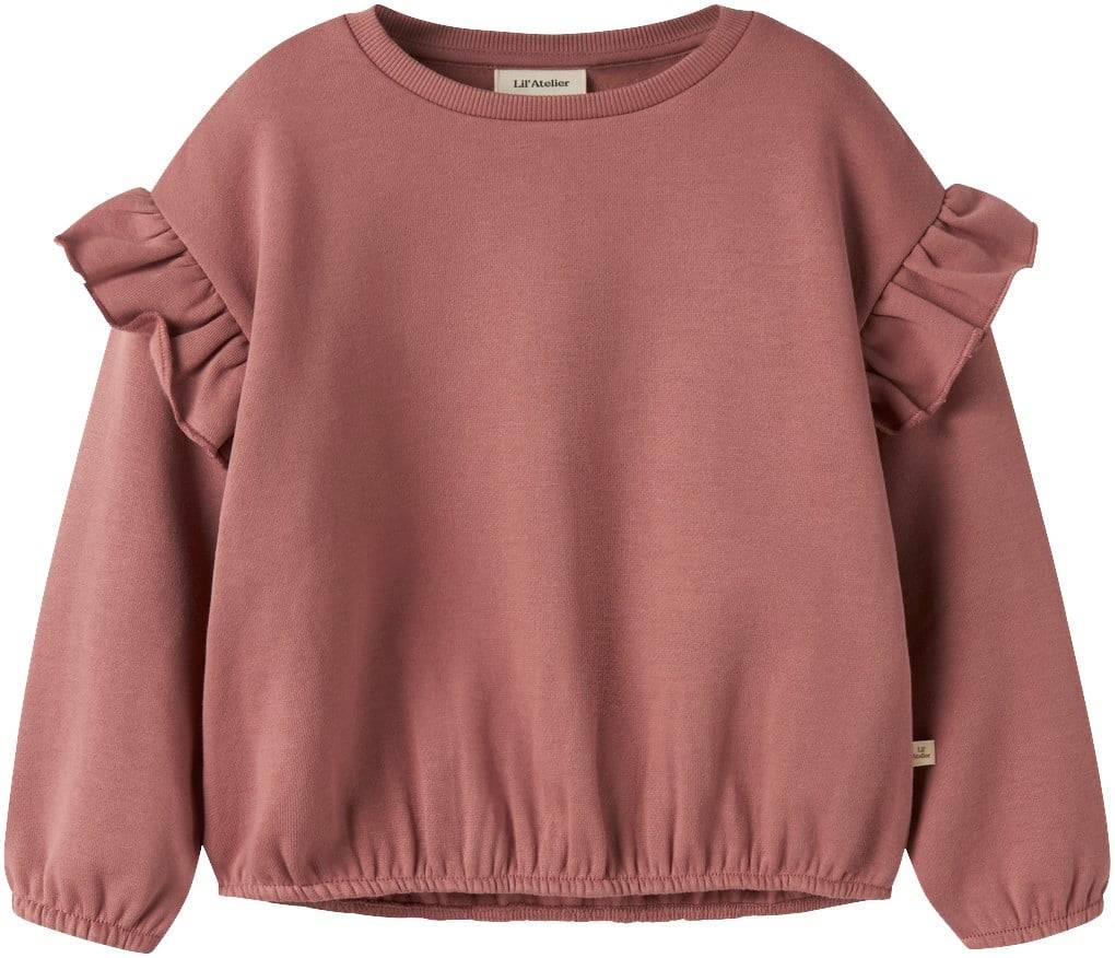 Lil' Atelier Nmfkilano LS Loose Sweat BRU LIL Stl. 104 unisex - Sweatshirts Från Magasin - Withered Rose (104)