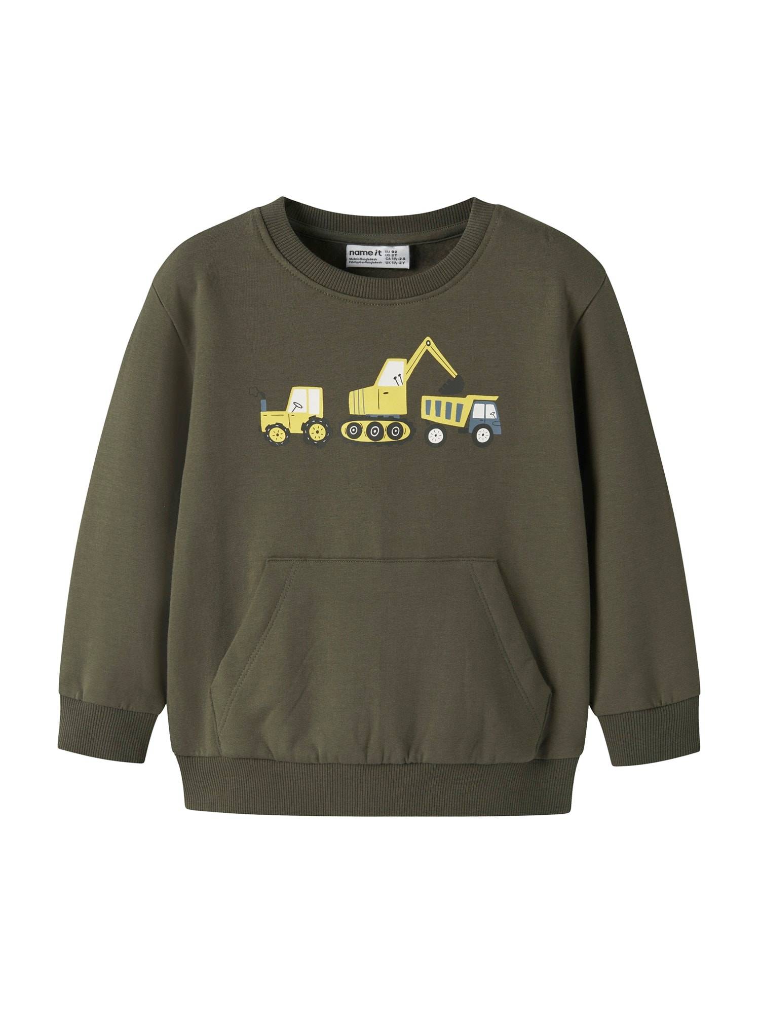 NAME IT Sweatshirt 'NMMVUGO'  gul / mørkegrå / oliven / hvid