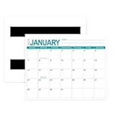 Kylskåpskalender, magnetisk dragningskalender för kylskåpet, löper från januari 2024 till 2025, 18 månadskalender blå