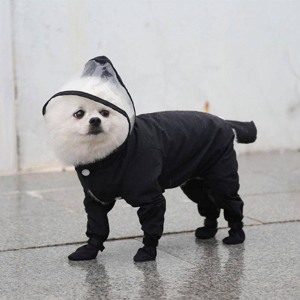 Full-coverage Dog Raincoat Transparent Hood Pet Rain Jacket Cat Rainproof Pet Clothes  Outdoor Use