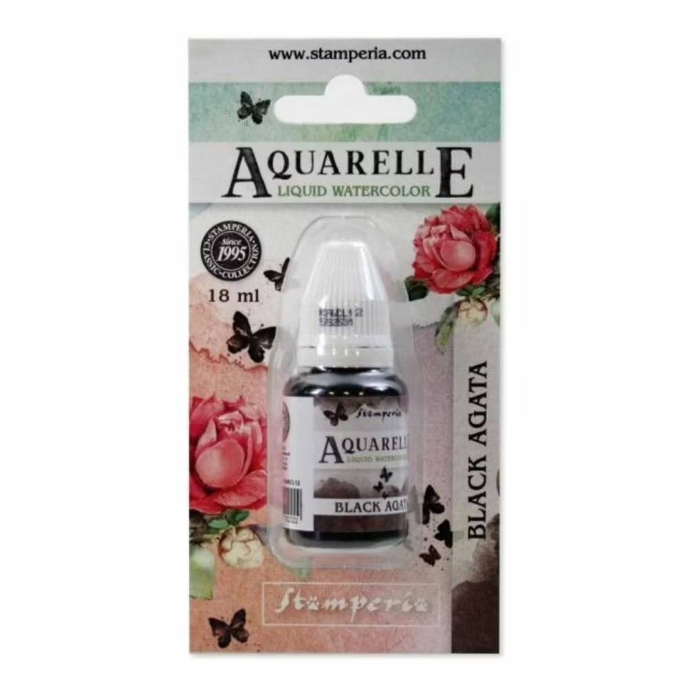 Stamperia Aquarelle Watercolor Black Agata (18ml)