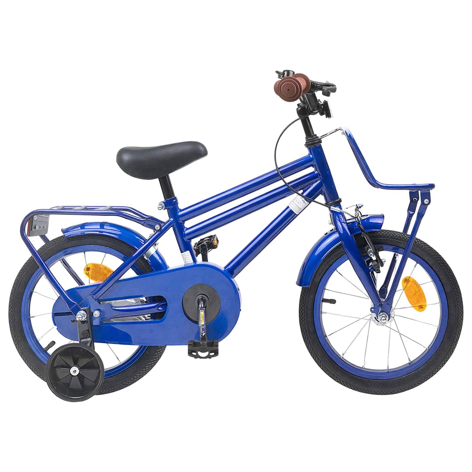 vidaXL Børnecykel 16 tommer til 4-6 år gamle Mørk blå