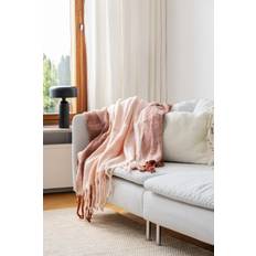 Filtar - Pläd i ullmix - Carol (rosa) (Storlek: 130 x 170 cm)