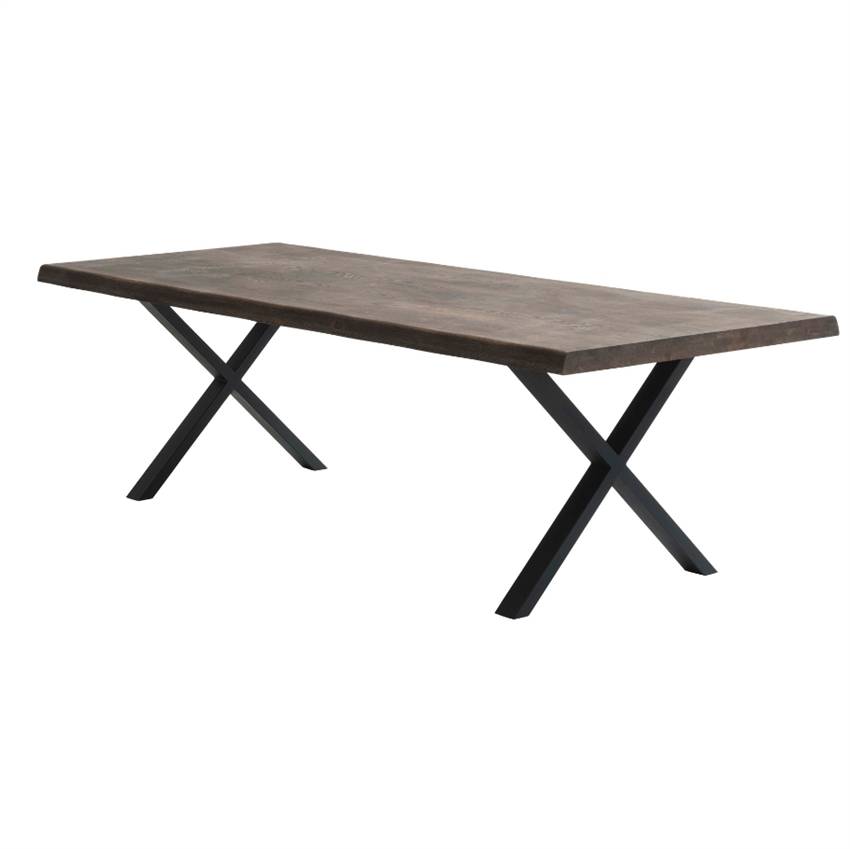 Wood by Nordic Paris plankebord - Røget eg m. krydsstel - 95 x 260 95 cm x 260 cm | Møbelsalg.dk