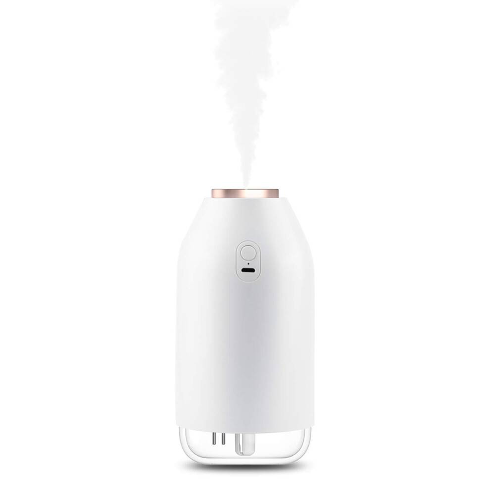 Ultralyds bærbar mini-luftfugter med natlysfunktion, genopladelig personlig luftfugter til rejser, kontor, hjemmebrug (270 ml), automatisk