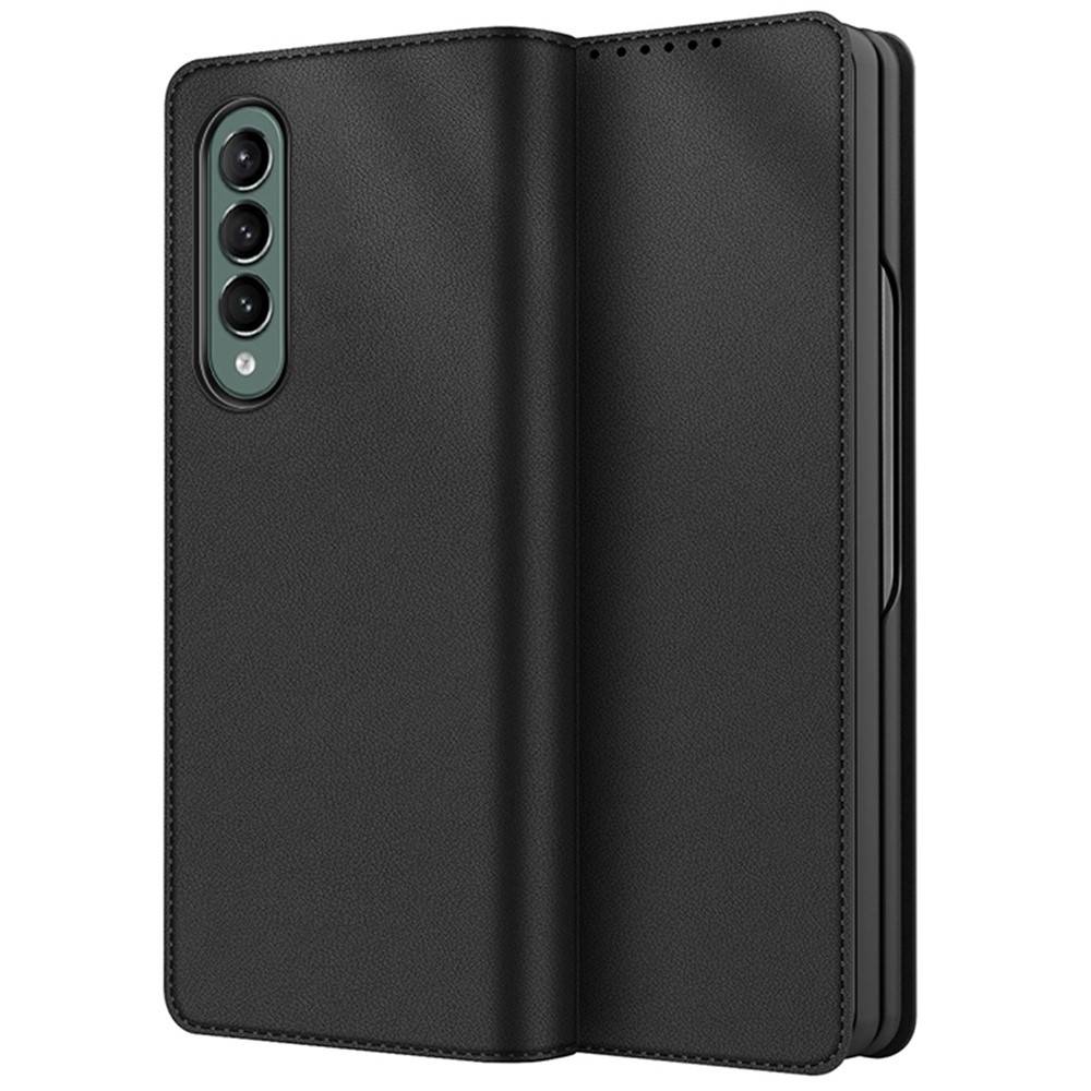 Äkta Läderfodral Samsung Galaxy Z Fold 4 Svart.