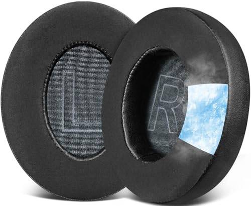 SOULWIT Kylande gel öronkuddar Ersättning för Anker Soundcore Life 2 (Passar inte Life 2 Neo)/Q20/Q20+/Q20I/Q20BT hörlurar, öronkudde earpads med högdensitets bullerisolerande skum - Svart