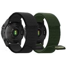YASPRAK Fenix 7/Fenix 6/Fenix 5 armband, 22 mm nylon sportarmband för Fenix 5 Plus/Fenix 6 Pro/Huawei Watch GT 46 mm/Watch GT 2 Pro/GT 2e/Galaxy Watch 46 mm/Galaxy Watch 3 45 mm/Forerunner 935/945